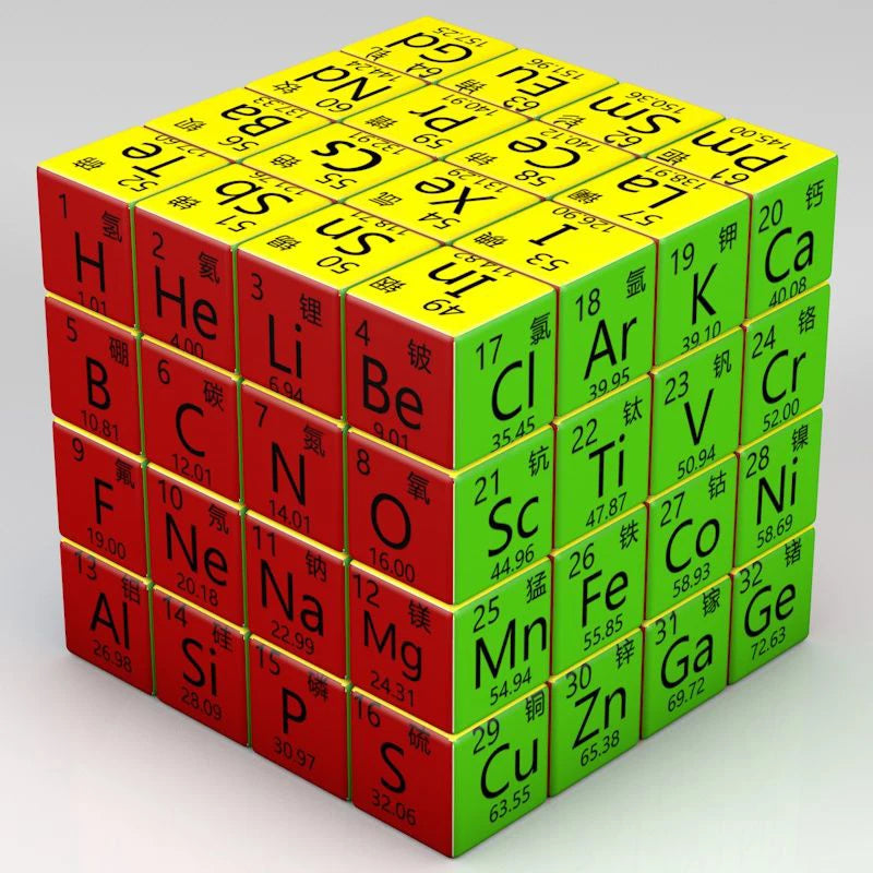 3x3x3 Magic Puzzle Cube Math Chemistry Element Physical Kids Puzzle Cube with Base Magico Cubo Children's Gifts Educational Toys