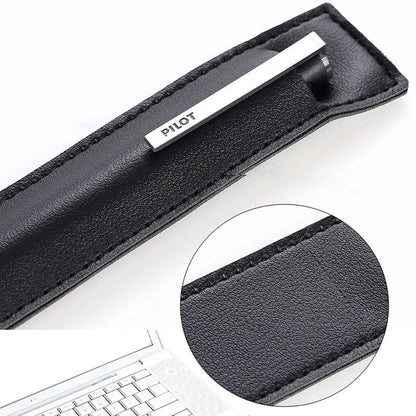 Pu Leather Pen Bag Elastic Buckle Book Notebook Fashion School Pen Case for Office Meeting Easy Carry Office Student Stationery