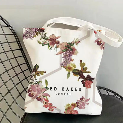 Fashion T-TED B-BAKERs Storage Bags Canvas Double-Sided Print Fashion Shoulder Tote Shopping Bag Gift Eco Handbags