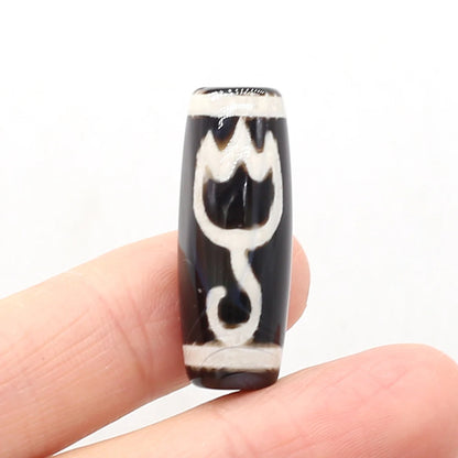 Natural Stone Bead Tibetans Divination Pattern Natural Agates Loose Bead for Women Making DIY Jewerly Necklace Gift 12x30mm