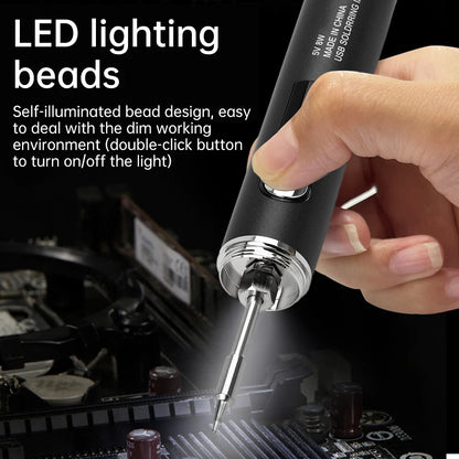 The latest USB soldering iron 5-speed temperature control mini soldering iron Type C interface plug-in models 850/1400 MAH