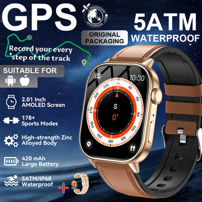 2026New Military Dual-band GPS Smart Watch Compass IP68K Waterproof Bluetooth Call Heart rate Sports Smart Watch For IOS Andriod