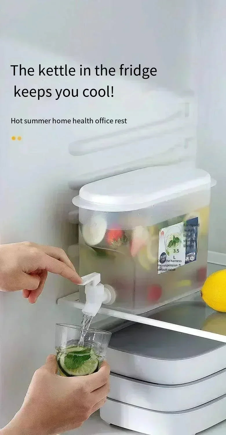 1/2pcs 3.5L Large Capacity Cold Water Jug Food Grade Cold Water Jug with Tap Ice Drink Dispenser Temperature Resistance
