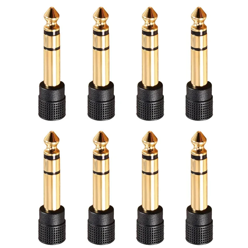 2/4/8Pcs Gold Plated 6.35mm Male Plug to 3.5mm Female Connector Stereo Plug for Microphone Headphone Audio Speaker Adapter
