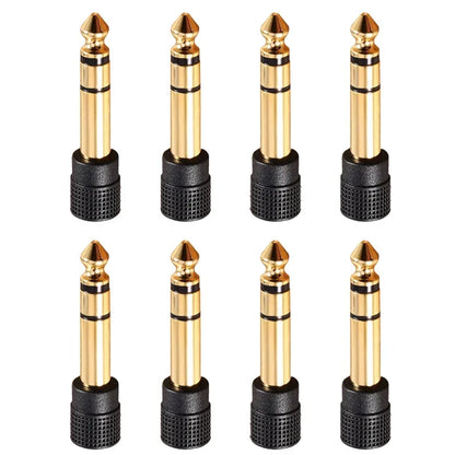 2/4/8Pcs Gold Plated 6.35mm Male Plug to 3.5mm Female Connector Stereo Plug for Microphone Headphone Audio Speaker Adapter