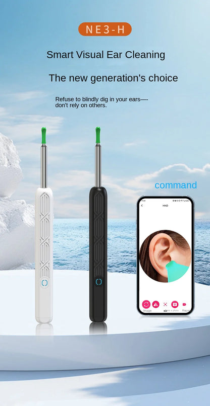 Visual Ear Wax Cleaner with Camera Safe Earwax Removal Endoscope with 5M Camera Luminous Otoscope Ear Cleaning Tools Ear Care