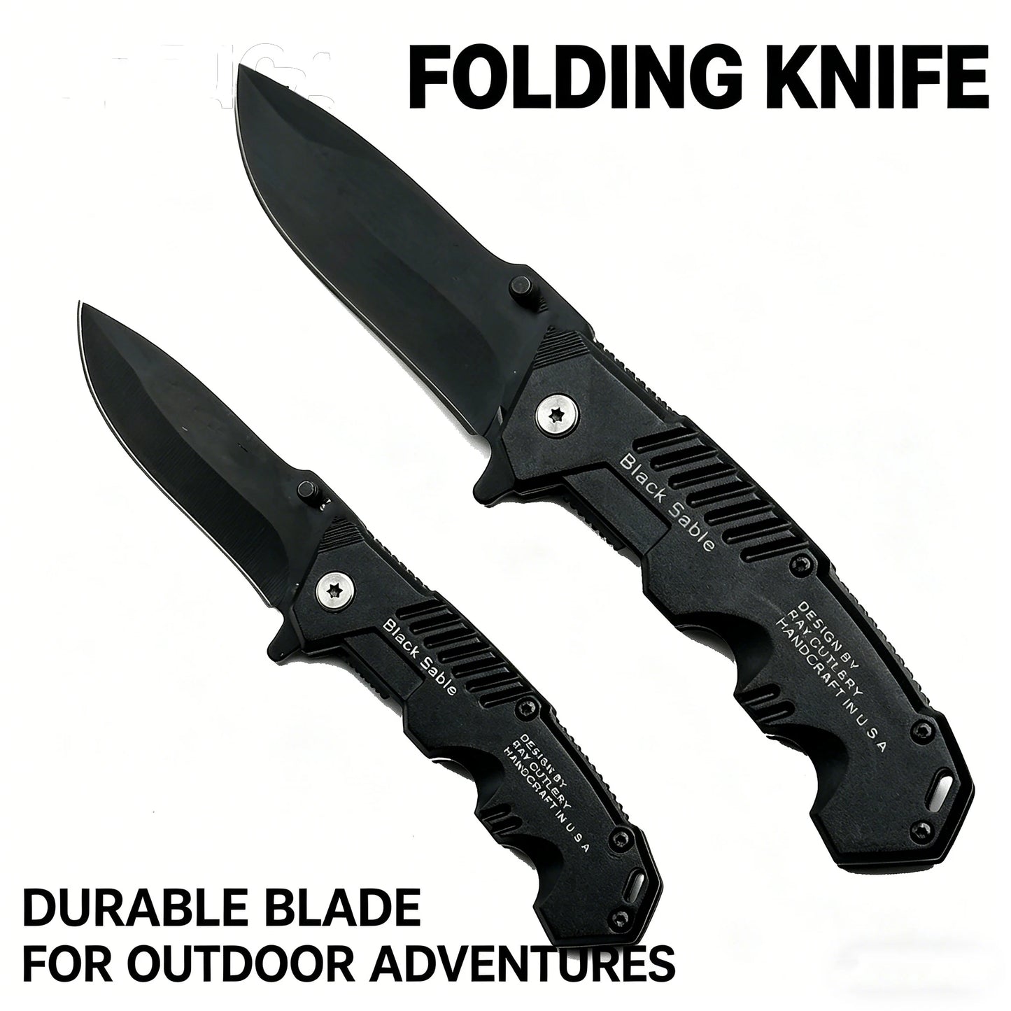 This multi-functional all-in-one folding knife is a portable tool for outdoor camping, hiking, survival, and household peeling