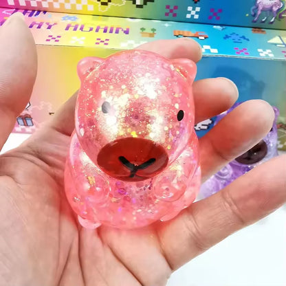 Maltose Capybara Stress Squeeze Toy Decompression Cute Capybara Anti Stress Slow Rebound Soft Glitter TPR Capybara Squishy Toys