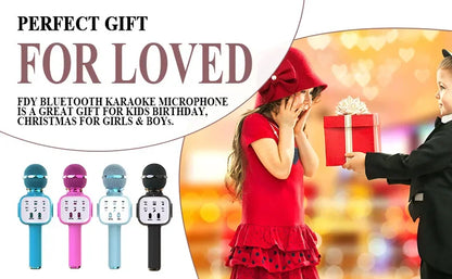Microphone for Kids Child Microphones Wireless Bluetooth Karaoke Microphone Boys Girls Gift Birthday Thanksgiving Christmas