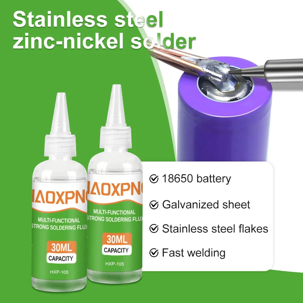 Multi functional strong soldering flux suitable for metals such as stainless steel, copper, iron, nickel, galvanized sheet, etc