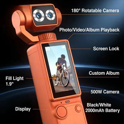 4K Hd Wifi Sports Wearable Camera Hold In Hand Travel Bicycle Driver Recorder Mini Sports Cam For Motorcycle and Vlogging