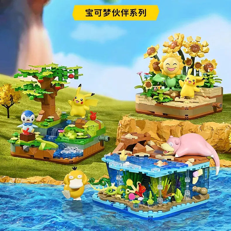 Pokemon Cartoon Pikachu Building Blocks Bulbasaur Toy Children's Assembled Model Pet Elf Kid Children Gift Compatible With Lego