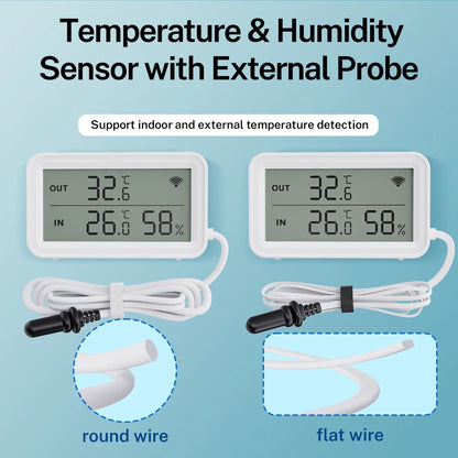 Tuya WiFi Zigbee Temperature Humidity Sensor With External Probe for Smart Home APP Remote Control Work with Yandex Alexa