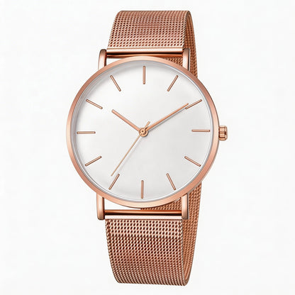 Ultra-thin Fashion Watch Women Luxury Metal Mesh Belt Ladies Quartz Wristwatches Minimalist Elegant Woman Watches reloj mujer