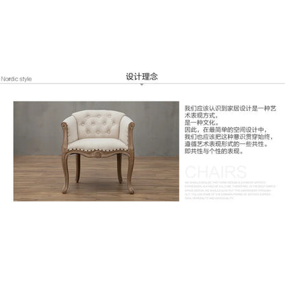 Leisure Sofa Chair, Solid Wood Antique Dining Chair, European Hotel Dining Chair, Living Room Leisure Sofa,Support Customization