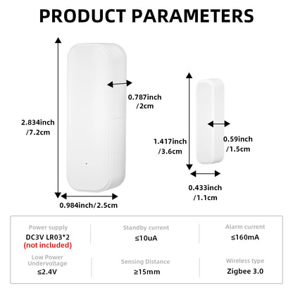 1PCS 2PCS 3PCS 4PCS 10PCS 15PCS Zigbee Door Sensor Window Magnetic Sensor Detector Home Door Sensor Need Tuya Zigbee Gateway Hub