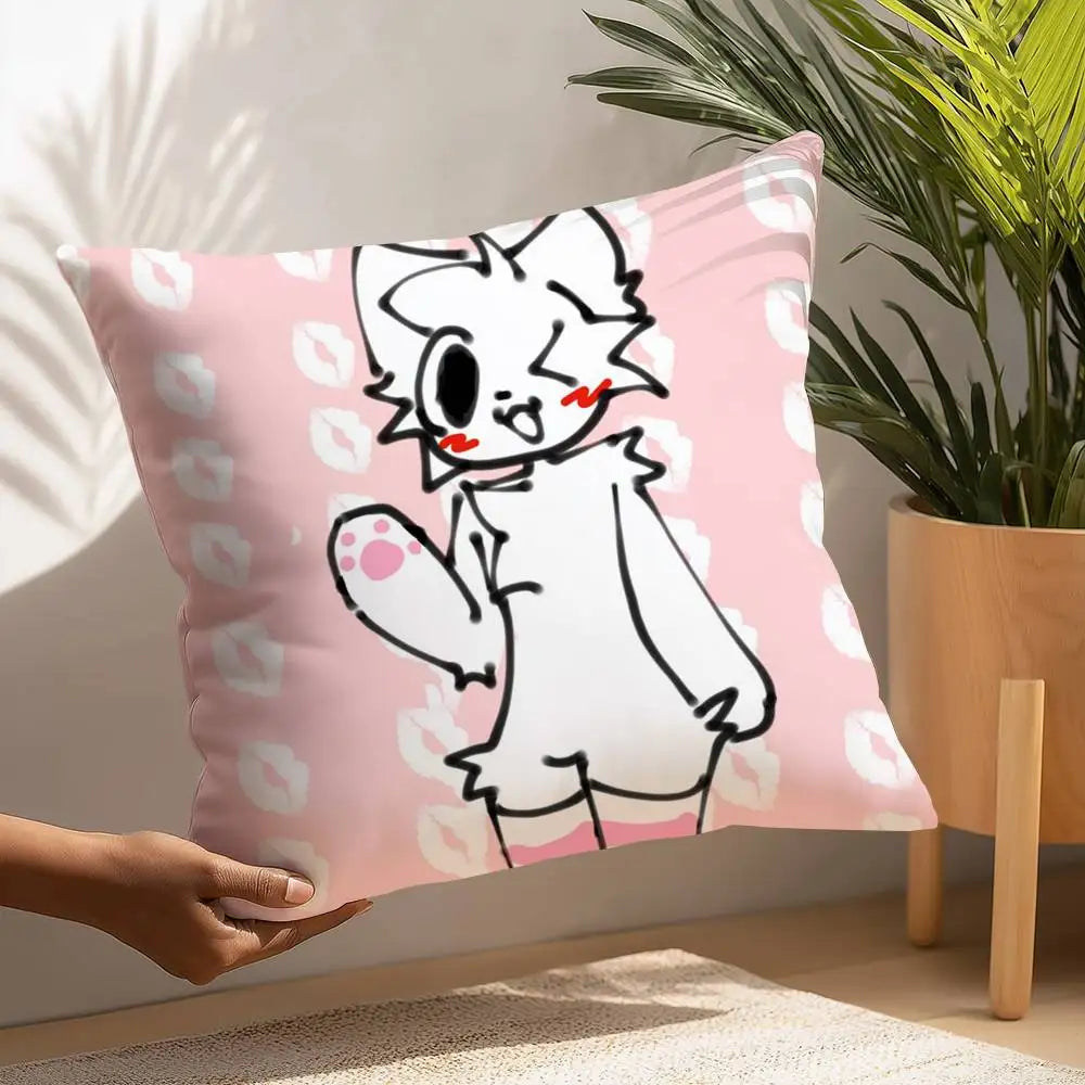 B-Boykisser Silly Cat Cute Pillow Case Plush Fabric Soft  Pillowcase Double Sided Print Cushion Cover Household Gifts