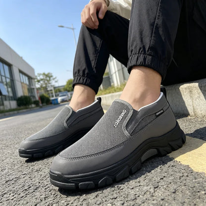 2026 New Men's Loafers Spring Large Size 39-48 Round-Toe Men's Moccasins Slip-On Mature Men's Shoes Simple Lightweight Casual Shoes