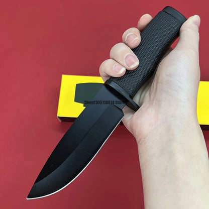 Outdoor Straight Knife, Non-slip Handle, Nylon Sleeve, Utility Knife, EDC Knife, High Hardness Fixed Blade Knife for Rescue