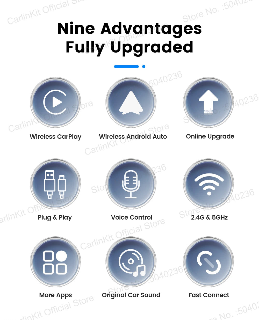 Baidu CarLife CarlinKit Wired To Wireless CarPlay Wireless Android Auto Adapter WiFi Bluetooth Auto Connection 2-In-1 Smart Box