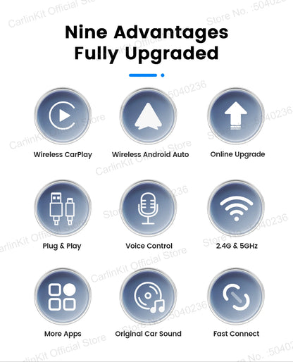 Baidu CarLife CarlinKit Wired To Wireless CarPlay Wireless Android Auto Adapter WiFi Bluetooth Auto Connection 2-In-1 Smart Box