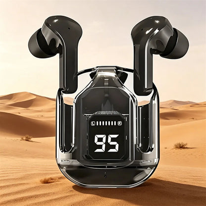 HiFi Stereo Wireless Bluetooth In-ear Headphone Heavy Bass Digital Display Low-delay Sports Earplugs Game Music HD Call Earphone
