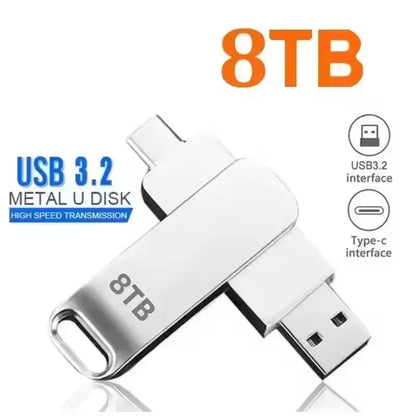 Lenovo 16TB USB 3.2 Flash Drives High Speed Transfer Metal Pendrive Memory Card Pendrive Flash Disk Memoria Waterproof Stick
