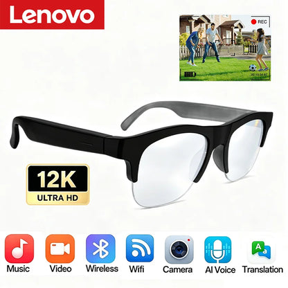 Lenovo AI Smart Glasses Voice Assistant Music Touch Control Bluetooth Call Outdoor Fashion Sunglasses For Men Women 2026 New