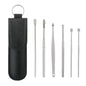6Pcs Portable Stainless Steel Ear Spoon Cleaner Set Reusable Tools for Effective Earwax Removal