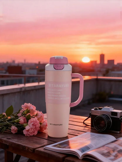JUSTINLAU 1PC 1200ML Large Capacity Stainless Steel Insulated Cup Car Travel Outdoor Camping Coffee Beverage Water Bottle