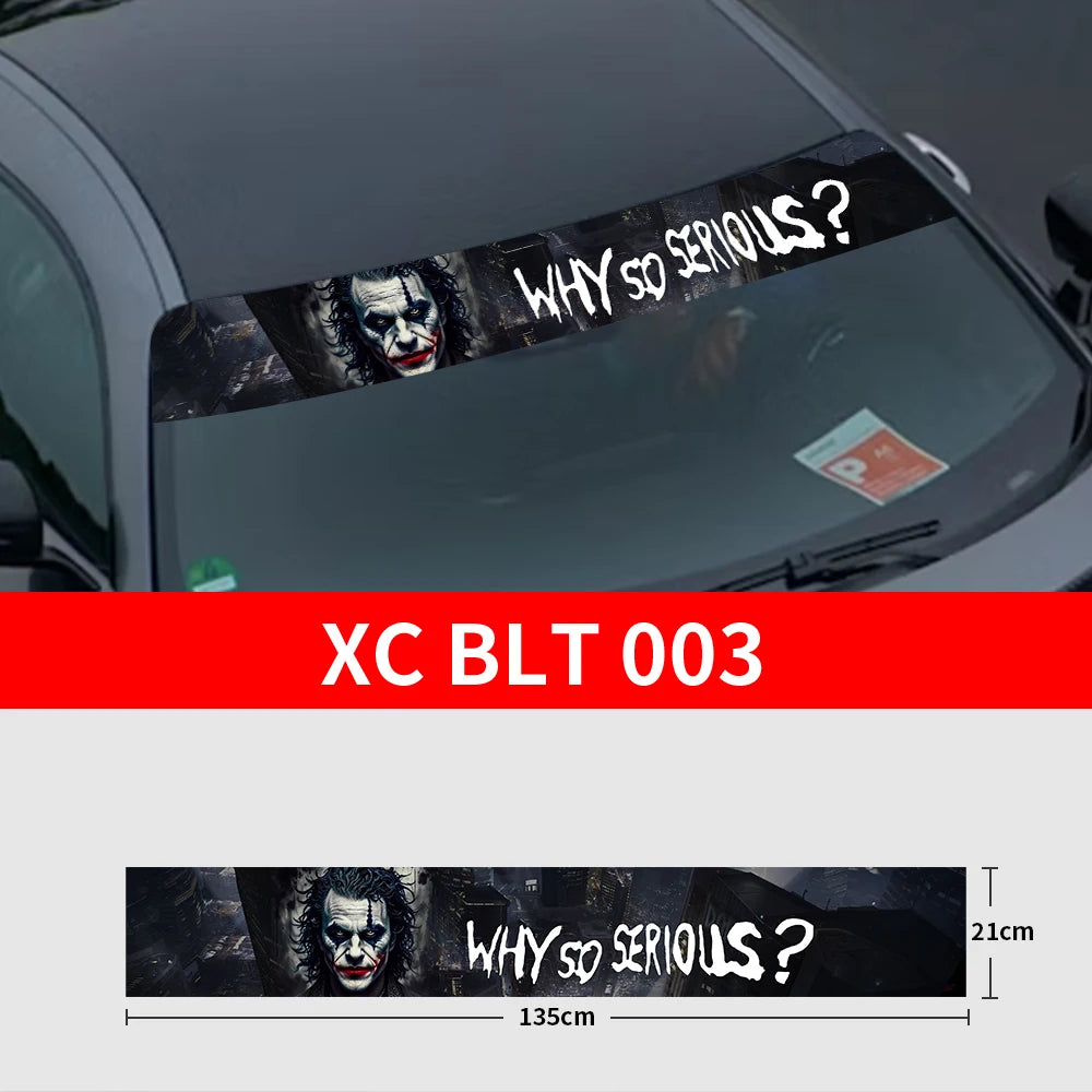 Why So Serious Car Sticker funny Joker Front Windshield Decal Vinyl Car Accessories Decor Car shade decoration DIY Stickers