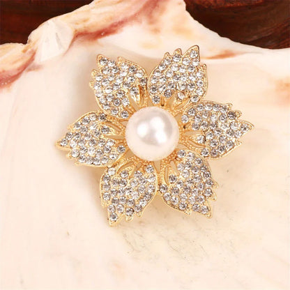 Baroque Luxury Beautiful Openwork Floral Design Brooch for Men and Women, Jewelry Accessories, Wedding Holiday Party Gift