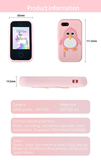 Children Phone Educational Toys MP3 Music Player Games Musical Toy Baby Mobile Selfie Camera Toys for Kids Birthday Gifts