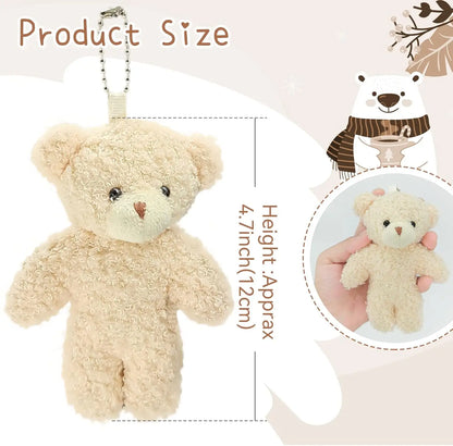 12-500Pcs Mini Teddy Bears Tiny Soft Stuffed Teddy Bear Small Plush Bears Bulk for Birthday Party Decor Favors Bag Keychain