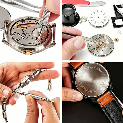 Watch Repair Tool Kit 212-Piece Metal Case Disassembly Battery Replacement Combination Watchmaker's Tool Set Band Adjuster Tools