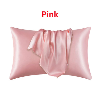 New 2pcs Nordic Pure Emulation Silk Pillowcase White Black Grey Decorative Pillow Covers Luxury Comfortable Home Bedding Cases