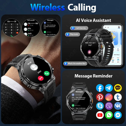 LIGE Nowy Smartwatch Męski 800 mAh Ultra Długa Żywotność Baterii Wodoodporny Zegarek Sportowy Outdoor Połączenia Bluetooth Wojskowy Smartwatch 2025