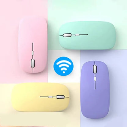 Battery-Powered Wireless Mouse Slim Bluetooth-compatible Computer Mice Portable Cordless Mouse for iPad Laptop Desktop Tablet