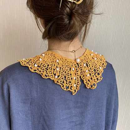 New Fashion Mini Cape Shawl Wrap Decoration Neck Ruff Detachable Lapel Half Shirt Lace Fabric Neckline Fake Collar