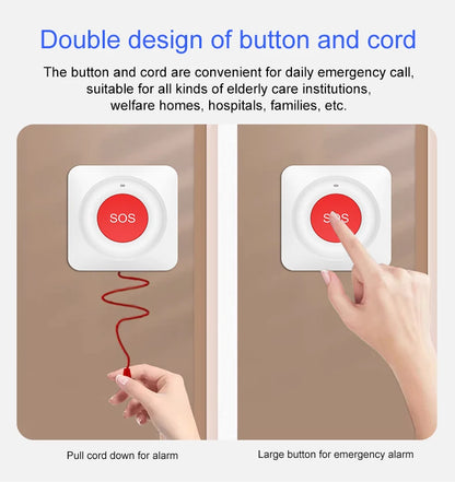 Smart Tuya WiFi/Zigbee Emergency SOS Button Wireless Call Button for Elderly and Patients Safety Alert System for Quick Help