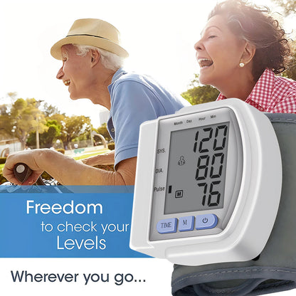 Wrist Blood Pressure Monitor Pulsometer Automatic Digital Tonometer Pulse Heart Rate Sphygmomanometer Use Battery