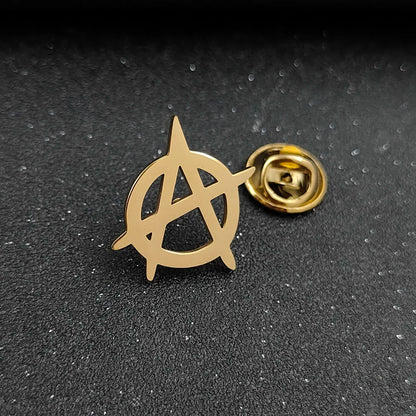 Classic Round Five-pointed Star Gold-plated Brooch, Men's Collar Lapel Pin Black, Suit Accessories, Gift for Husband