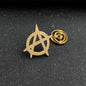 Classic Round Five-pointed Star Gold-plated Brooch, Men's Collar Lapel Pin Black, Suit Accessories, Gift for Husband