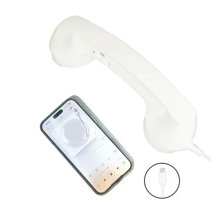 Type C Universal Retro Telephone Handset Retro Telephone Receiver Handset Mini Microphone Speaker for Mobile Phones Computers