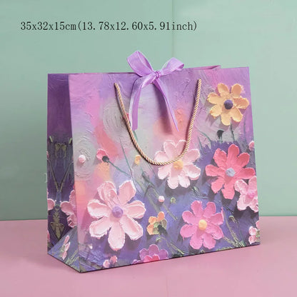Party Gift Bag Pardboard Paper Tote Gift Bags with Handles Shopping Party Wedding Party Birthday Retail Bags Gift Bag Handbag