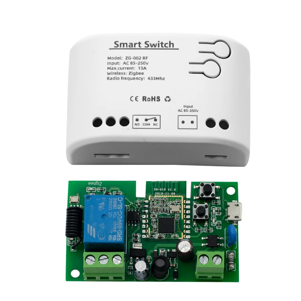 Tuya Zigbee Relay 4CH Smart Home Switch Module APP Remote Control Wireless Radio RF 433 4 Channel Relay for Zigbee Gateway Hub