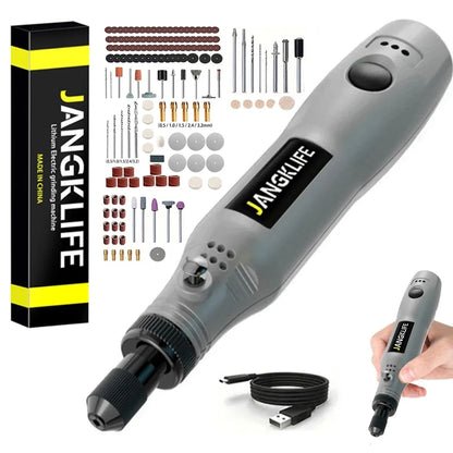 JANGKLIFE USB Cordless Rotary Tool Kit Woodworking Engraving Pen DIY For Jewelry Metal Glass Mini Wireless Drill
