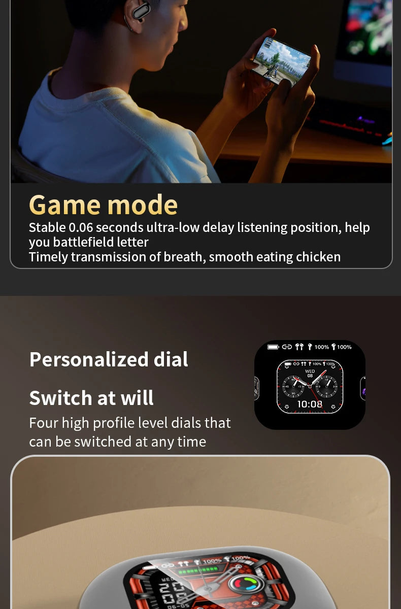 AI Translating Earbuds Real-time 144 Languages Translation Earphone Touch LCD Screen OWS Open Ear Wireless Headphone HiFi Stereo