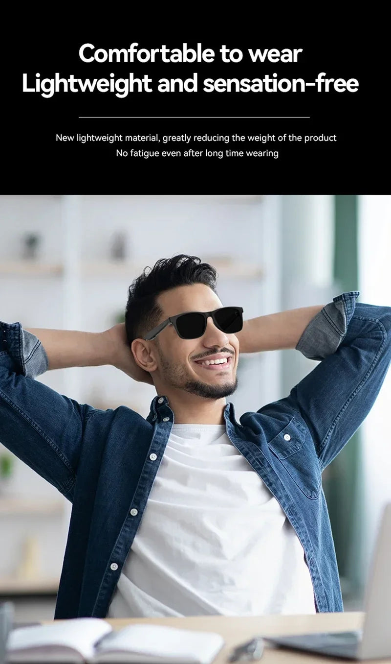 Lenovo Smart AI Sunglasses Multifunctional Music Player 8K Camera Bluetooth Call Translate Voice Assistant Photochromic Glasses