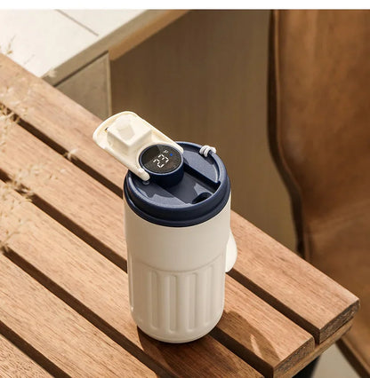 Smart Temperature Display Thermos Bottle 450ml 316 Stainless Steel Portable Office Thermal Coffee Mug
